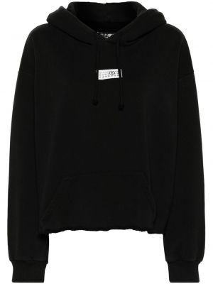Medvilninis džemperis su gobtuvu Mm6 Maison Margiela juoda