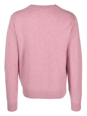 Sweter z kaszmiru z okrągłym dekoltem The Elder Statesman różowy