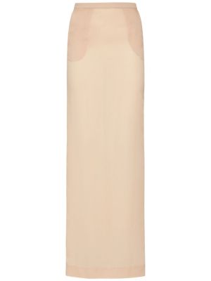 Svileno dolgo krilo z visokim pasom iz krep tkanine Dolce & Gabbana roza