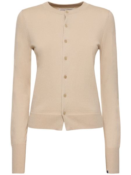 Cardigan i kashmir i bomull Extreme Cashmere beige