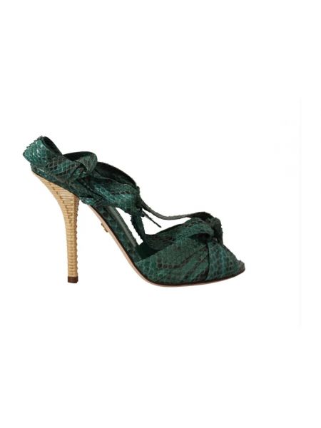 Sandały skórzane Dolce And Gabbana zielone