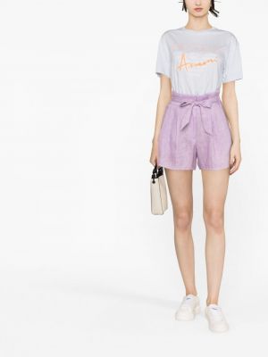 Shorts en lin Emporio Armani violet
