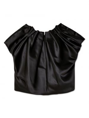 Satynowa bluzka plisowana Simone Rocha czarna