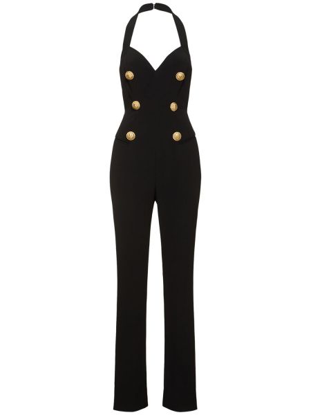 Crepe v-hals romper Balmain sort