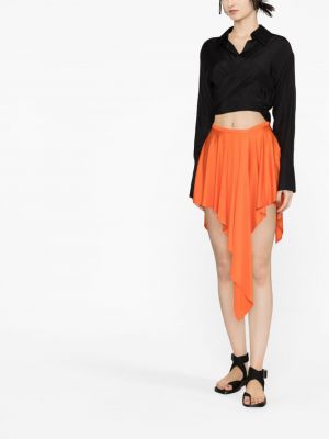 Oranžové drapované asymetrické sukně Stella Mccartney