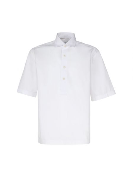 Biała koszula z krótkim rękawem Lardini