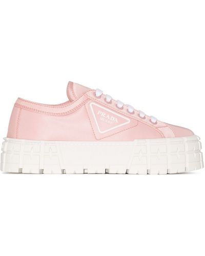 Zapatillas con plataforma Prada rosa