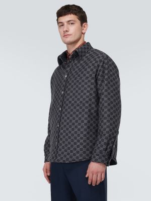 Reverzibilna traper košulja od flanela Gucci crna