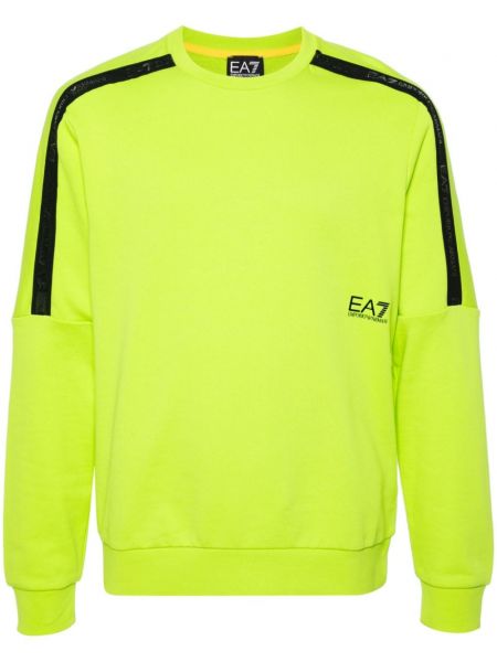 Pamučna dugi sweatshirt Ea7 Emporio Armani zelena