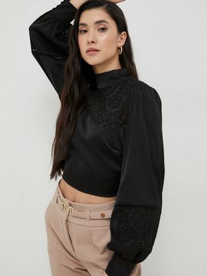 Блуза с апликация Guess черно