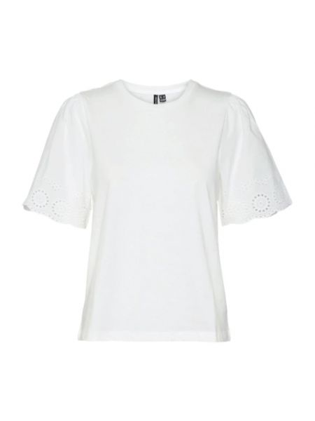Koszulka bawełniana relaxed fit Vero Moda biała