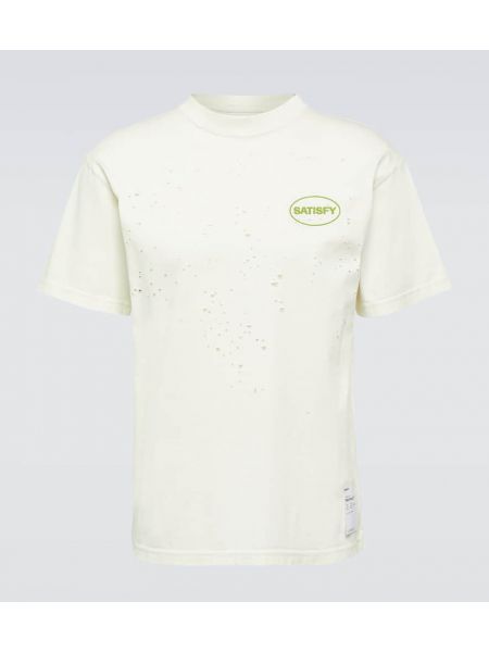Camiseta de algodón de tela jersey Satisfy blanco
