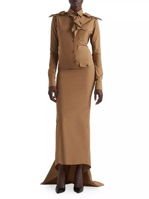 Длинное платье Prada коричневое