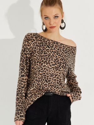 Leopardimustriga pluus Cool & Sexy must