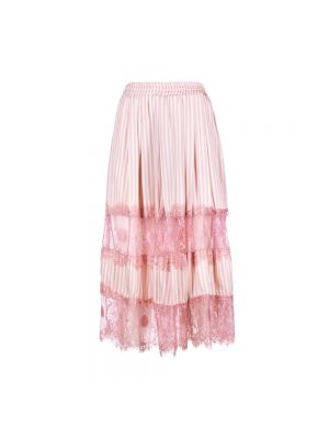 Długa spódnica w paski Fracomina różowa
