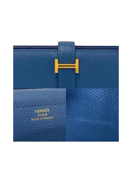 Cartera de cuero Hermès Vintage azul
