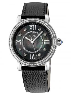 Кожаные часы из искусственной кожи Gv2 By Gevril черные