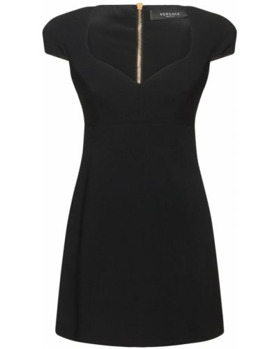 Viskózové mini šaty Versace černé