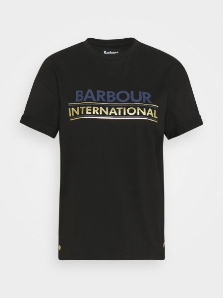 Koszulka z nadrukiem Barbour International czarna