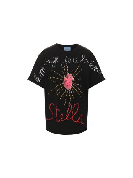 Хлопковая футболка Stella Jean, черная