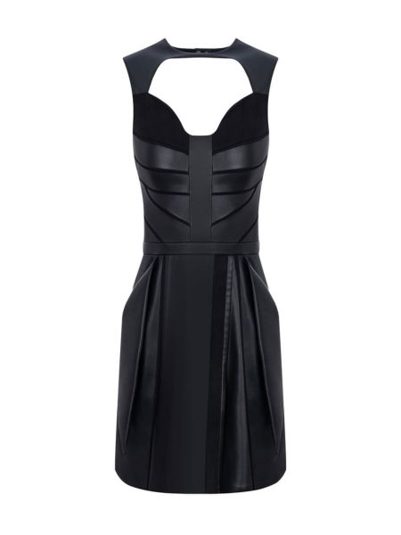 Шкіряна сукня міді зі штучної шкіри Femif чорна