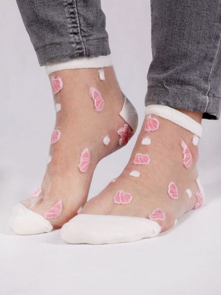 Průsvitné ponožky Yoclub bílé
