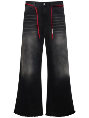 Bavlněné zvonové džíny relaxed fit Marni černé