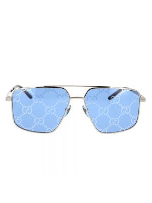 Okulary przeciwsłoneczne w geometryczne wzory Gucci srebrne