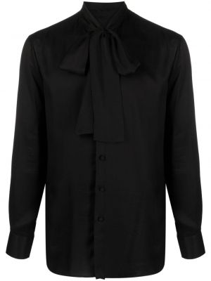 Košeľa s mašľou Lardini čierna