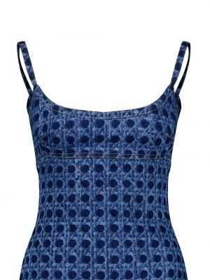 Džínové šaty s potiskem Giambattista Valli modré