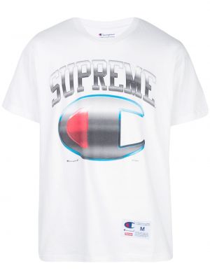 T-shirt mit rundem ausschnitt Supreme weiß