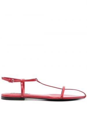 Kožené sandále Jil Sander červená