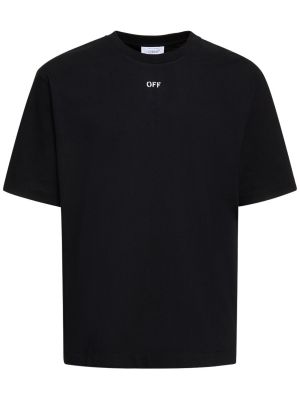 Bavlněné tričko Off-white černé
