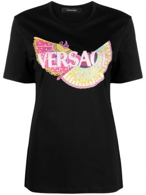Majica s printom Versace crna