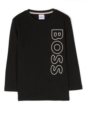 Hoodie con stampa Boss Kidswear nero