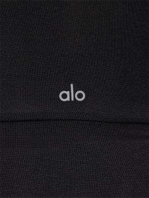 Košeľa s dlhými rukávmi modalová Alo Yoga čierna