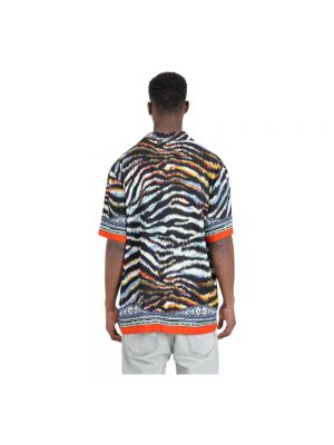 Camisa con estampado con rayas de tigre Just Cavalli naranja