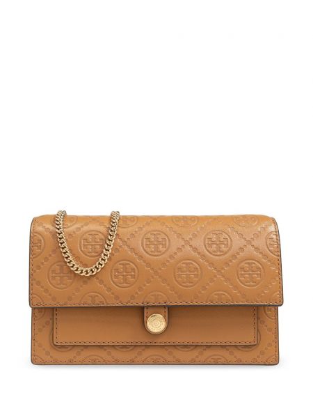 Læder taske Tory Burch brun