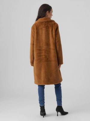 Zimný kabát s kožušinou Vero Moda hnedá