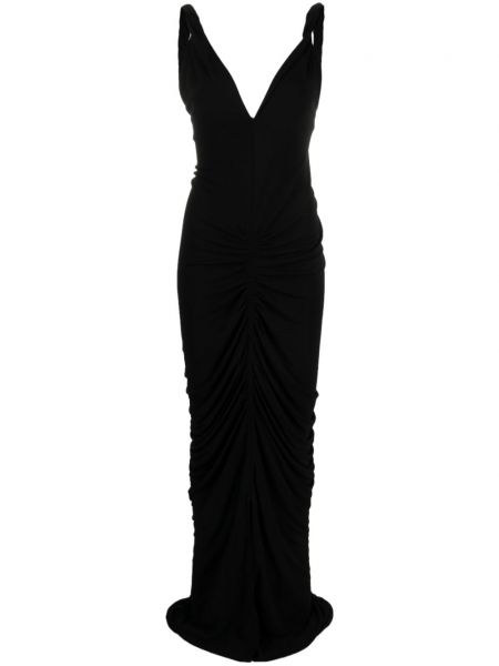 Вечерна рокля с v-образно деколте Givenchy черно