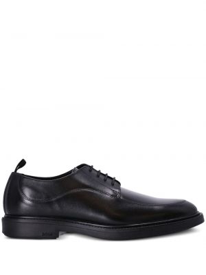 Pantofi derby cu șireturi din piele din dantelă Boss negru