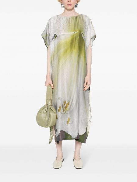 Saténové šaty s potiskem Barbara Bologna zelené