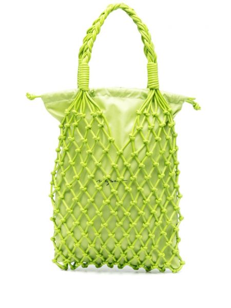 Τσάντα shopper από διχτυωτό Msgm πράσινο