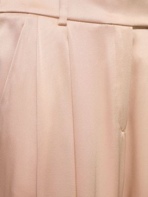 Laza szabású selyem szatén nadrág Giorgio Armani bézs