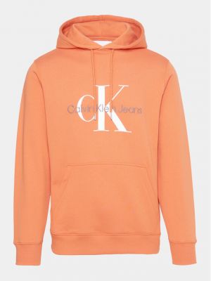 Priliehavá mikina Calvin Klein Jeans oranžová