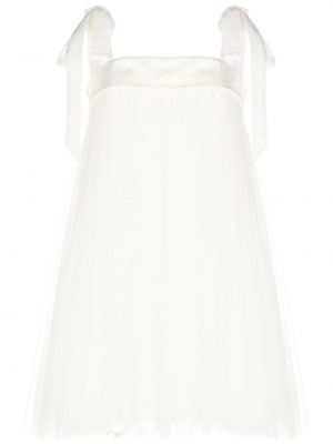 Tylové mini šaty Amsale biela
