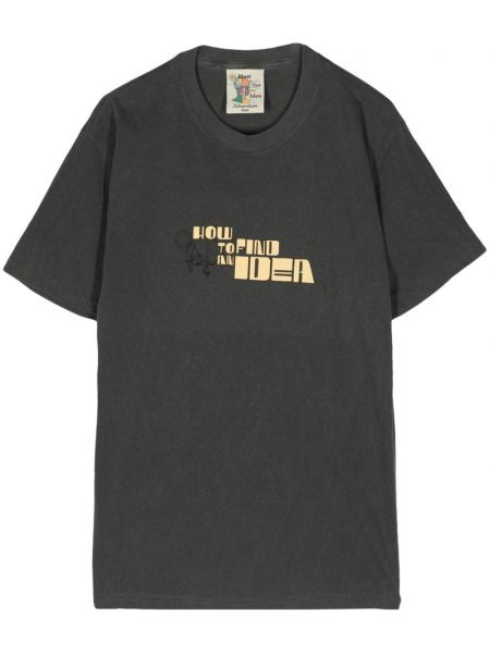 T-shirt en coton à imprimé Kidsuper gris