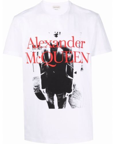 Trykt t-skjorte Alexander Mcqueen hvit