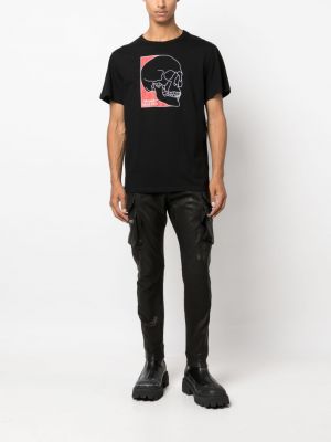 T-shirt en coton à imprimé Alexander Mcqueen noir