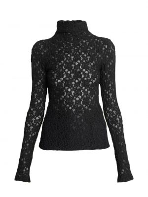 Nėriniuotas megztinis Chloé juoda